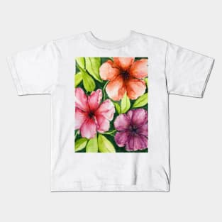 Three Flowers Kids T-Shirt